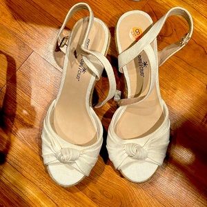 Womens Platform Sandals Montego Bay White Espadrille Wedge Shoes-size 8.5